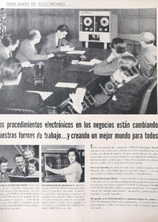 CARTEL ANTIGUO ORIGINAL DE COMPUTADORA UNIVAC 120 DE REMINGTON RAND 1958 /311 OLDWARE