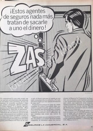CARTEL ANTIGUO ORIGINAL DE SEGUROS LA COMERCIAL 1967 /309
