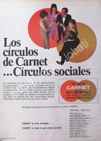 CARTEL ANTIGUO ORIGINAL DE LA PRIMERA TARJETA DE CREDITO CARNET (MASTERCARD) 1969 /307