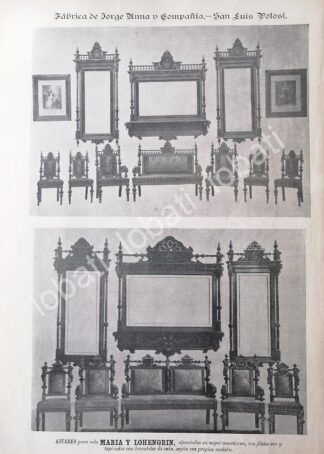 CARTEL ANTIGUO ORIGINAL DE FABRICA DE MUEBLES MUEBLES JORGE UNNA Y COMPAÑIA 1894 /285
