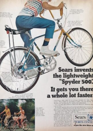 CARTEL ANTIGUO ORIGINAL DE BICICLETA SEARS SPYDER 500 1970 /488