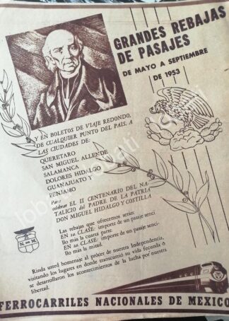 CARTEL ANTIGUO ORIGINAL DE FERROCARRILES NACIONALES 1953 /479