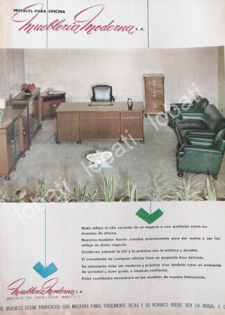 CARTEL ANTIGUO ORIGINAL DE MUEBLERIA MODERNA 1962 (DONCELES No65 D.F) /471