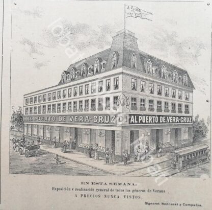 CARTEL ANTIGUO ORIGINAL DE 5 MINI CARTELES. TIENDA AL PUERTO DE VERACRUZ 1894-1898 /469 - Image 6