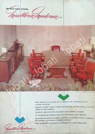 CARTEL ANTIGUO ORIGINAL DE MUEBLERIA MODERNA (DONCELES 65 D.F) 1962 /468
