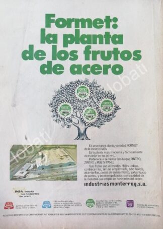 CARTEL ANTIGUO ORIGINAL DE IMSA, INDUSTRIAS MONTERREY 1960s /462