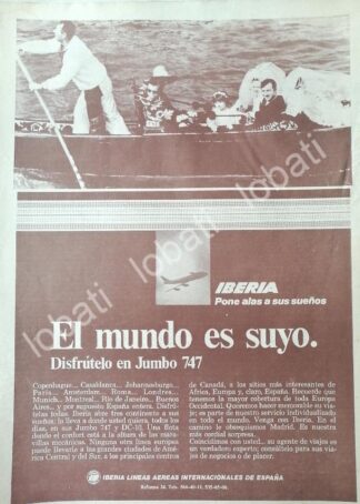 CARTEL ANTIGUO ORIGINAL DE AEROLINAS AEROMEXICO 1974 ESTRENA AVION JUMBO 747 /439