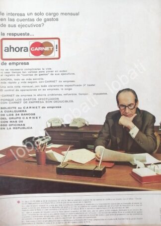 CARTEL ANTIGUO ORIGINAL DE TARJETA DE CREDITO CARNET 1973 /153
