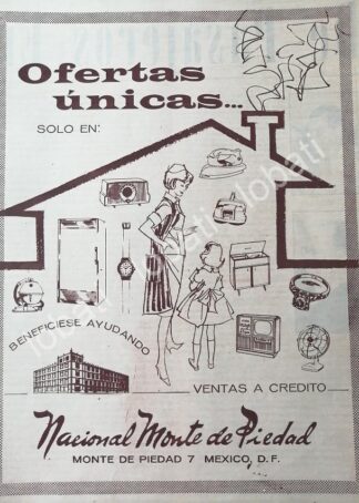 CARTEL ANTIGUO ORIGINAL DE NACIONAL MONTE DE PIEDAD 1966 1966 /422