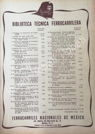CARTEL ANTIGUO ORIGINAL DE DE FERROCARRILES NACIONALES 1956 / 461