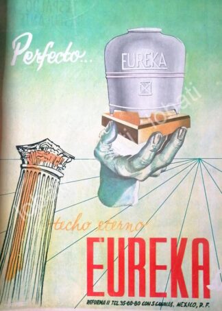 CARTEL ANTIGUO ORIGINAL DE TECHO ETERNO EUREKA S.A PUBLICIDAD ARTISTICA 1960s /391