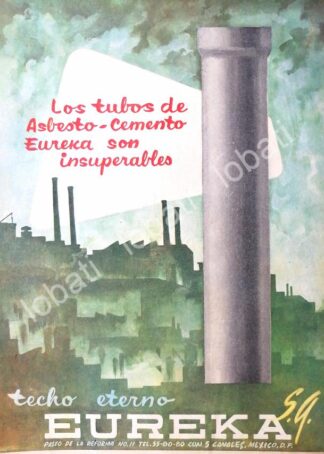 CARTEL ANTIGUO ORIGINAL DE TECHO ETERNO EUREKA S.A PUBLICIDAD ARTISTICA 1960s /390