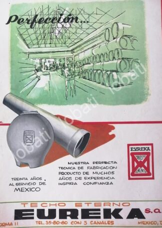 CARTEL ANTIGUO ORIGINAL DE TECHO ETERNO EUREKA S.A PUBLICIDAD ARTISTICA 1960s /389
