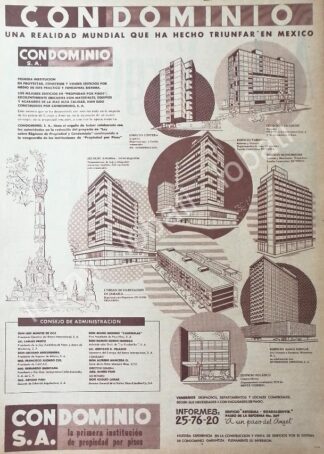 CARTEL ANTIGUO ORIGINAL DE EDIFICIOS PANI 1956 CONSTRUCTORA CONDOMINIO S.A /397