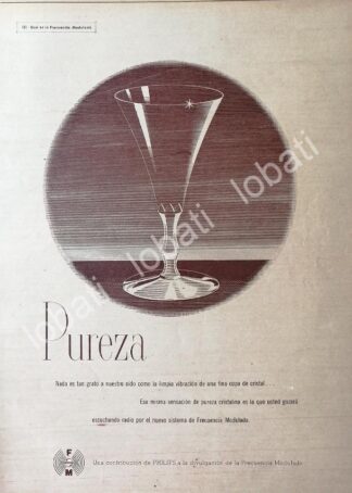 CARTEL ANTIGUO ORIGINAL DE PHILIPS PROMUEBE EL F.M FRECUENCIA MODULADA 1950s / RARO /382