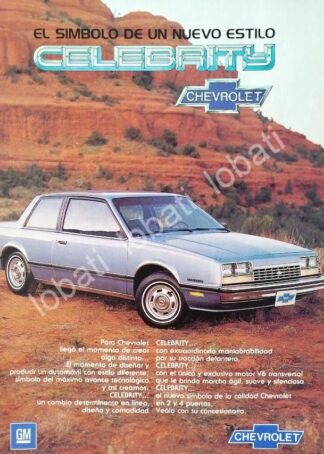 CARTEL ANTIGUO ORIGINAL DE MINI CARTEL AUTOS CHEVROLET CELEBRITY 1982 PRIMERA VERSION /556