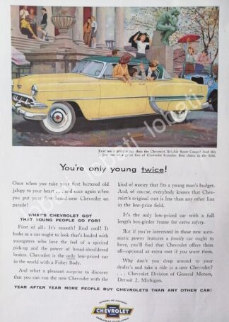 CARTEL ANTIGUO ORIGINAL DE AUTOS CHEVROLET BEL AIR 1953 /629