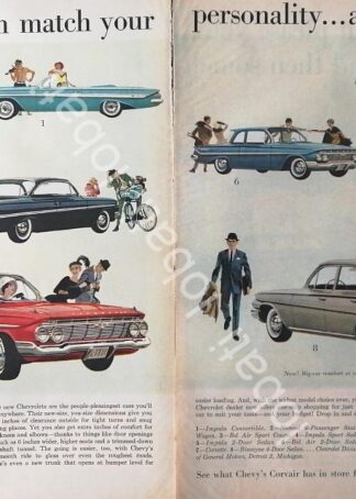 CARTEL ANTIGUO ORIGINAL DE AUTOS CHEVROLET TODOS LOS MODELOS DE 1961 /628