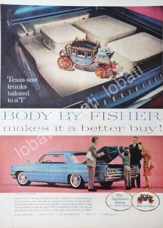 CARTEL ANTIGUO ORIGINAL DE AUTOS PONTIAC BONEVILLE 1961 CARROCERIA FISHER /624