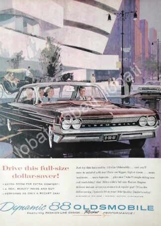 CARTEL ANTIGUO ORIGINAL DE AUTOS GM OLDSMOBILE DYNAMIC 88 1961 /622