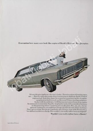 CARTEL ANTIGUO ORIGINAL DE AUTOS GM BUICK RIVIERA 1965 /609