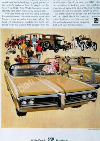CARTEL ANTIGUO ORIGINAL DE AUTOS CHEVROLET PONTIAC BONNEVILLE 1968 /604