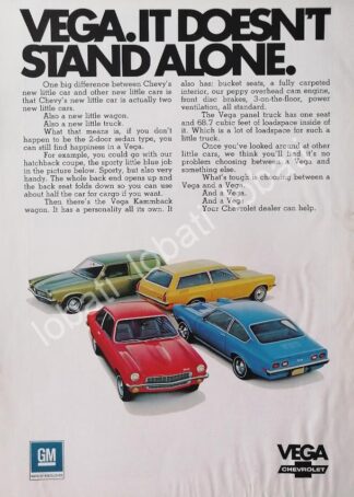 CARTEL ANTIGUO ORIGINAL DE AUTOS CHEVROLET VEGA VARIOS 1976 /598