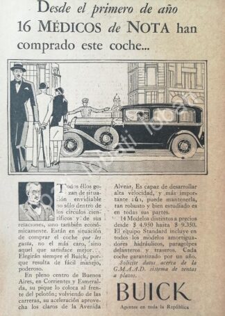 CARTEL ANTIGUO ORIGINAL DE AUTOS BUICK SEDAN 1929 /597