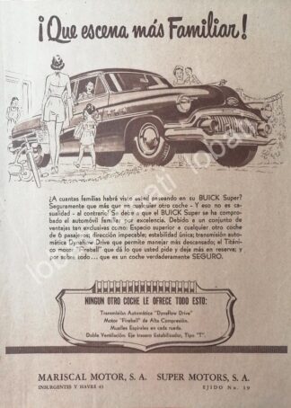 CARTEL ANTIGUO ORIGINAL DE DE AUTOS BUICK SUPER 1951 /593