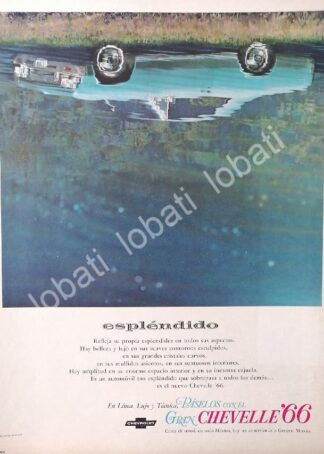 CARTEL ANTIGUO ORIGINAL DE DE AUTOS GRAN CHEVELLE 1966 /590