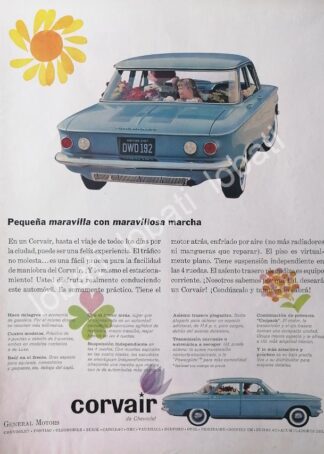 CARTEL ANTIGUO ORIGINAL DE DE AUTOS CHEVROLET CORVAIR 1960 /587