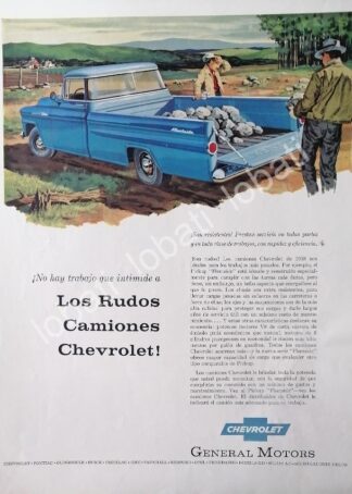 CARTEL ANTIGUO ORIGINAL DE AUTOS. CAMIONETA CHEVROLET FLEETSIDE 1958 /585 RARO
