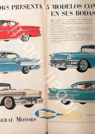 CARTEL ANTIGUO ORIGINAL DE AUTOS CHEVROLET MODELO CINCUENENARIO 1958 /582