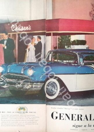 CARTEL ANTIGUO ORIGINAL DE AUTOS CHEVROLET PONTIAC CATALINA 1956 /580