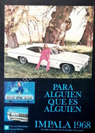 CARTEL ANTIGUO ORIGINAL DE MINI CARTEL AUTOS CHEVROLET IMPALA 1968 /576