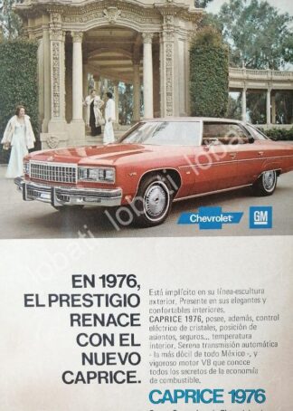 CARTEL ANTIGUO ORIGINAL DE MINI CARTEL AUTOS CHEVROLET CAPRICE 1976 /575