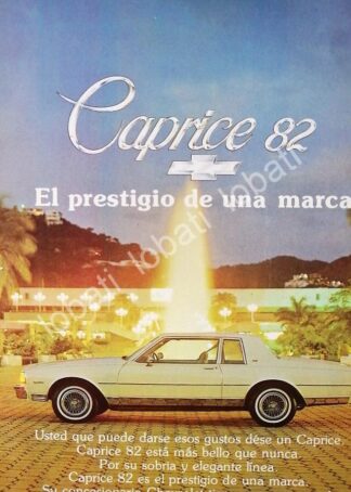 CARTEL ANTIGUO ORIGINAL DE MINI CARTEL AUTOS CHEVROLET CAPRICE 1982 /557