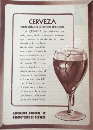 CARTEL ANTIGUO ORIGINAL DE ASOCIACION NACIONAL DE PRODUCTORES DE CERVEZA 1956 /595