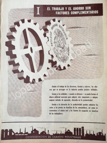CARTEL ANTIGUO ORIGINAL DE 3 AFICHES. CONFEDERACION DE CAMARAS INDUSTRIALES 1956 /592 - Image 2
