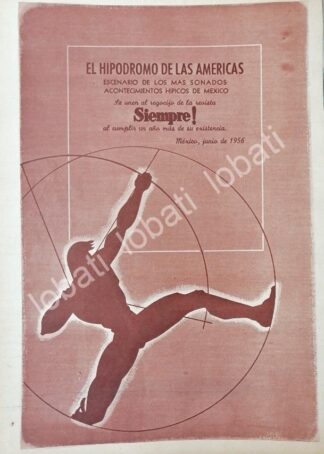 CARTEL ANTIGUO ORIGINAL DE HIPODROMO DE LAS AMERICAS FELICITA A PAGES LLERGO 1956 /590