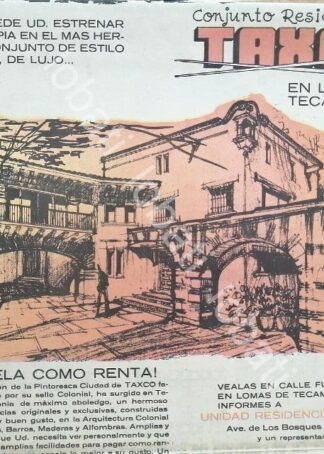 CARTEL ANTIGUO ORIGINAL DE INICIOS DE LA COLONIA UNIDAD RESIDENCIAL LOMAS DE TECAMACHALCO 1969 /587