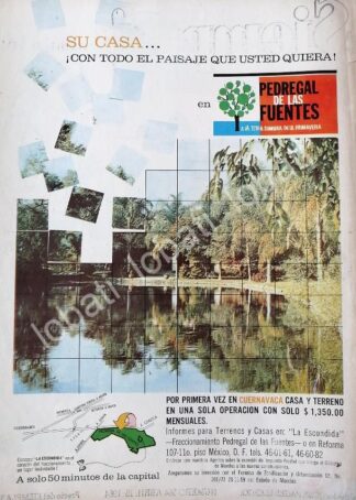 CARTEL ANTIGUO ORIGINAL DE COLONIA PEDREGAL DE LAS FUENTES CUERNAVACA /574