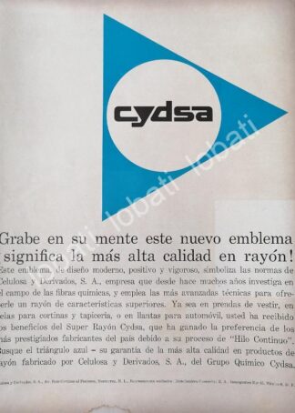 CARTEL ANTIGUO ORIGINAL DE CYDSA, CELULOSA Y DERIVADOS MONTERREY 1961 /569