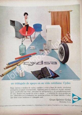 CARTEL ANTIGUO ORIGINAL DE CYDSA, CELULOSA Y DERIVADOS 1961 /561