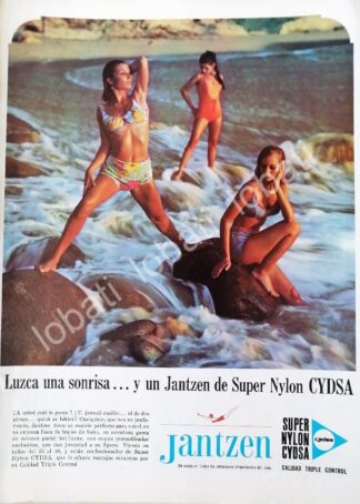 CARTEL ANTIGUO ORIGINAL DE TRAJES DE BAÑO JANTZEN Y CYDSA, CELULOSA Y DERIVADOS 1961 /560