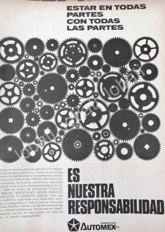 CARTEL ANTIGUO ORIGINAL DE PLANTA DE AUTOS CHRYSLER AUTOMEX S.A 1968 /576