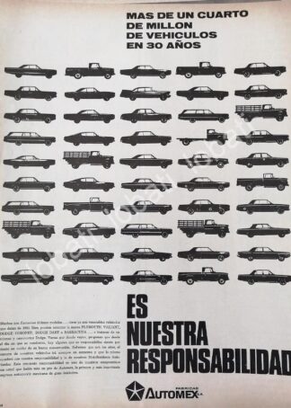 CARTEL ANTIGUO ORIGINAL DE PLANTA DE AUTOS CHRYSLER AUTOMEX S.A 1968 /574