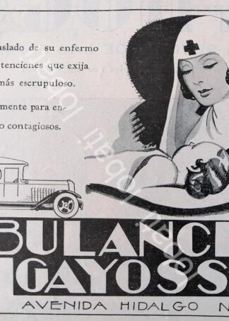 CARTEL ANTIGUO ORIGINAL DE AMBULANCIAS GALLOSO 1935 /565