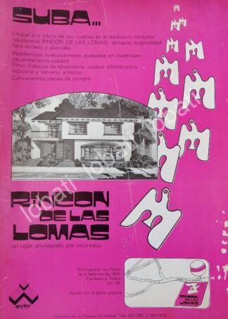 CARTEL ANTIGUO ORIGINAL DE INICIOS DE LA COLONIA RINCON DE LAS LOMAS 1976 /562 RARO