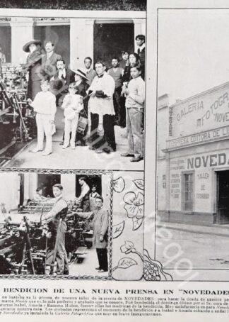 CARTEL ANTIGUO ORIGINAL DE INAUGURAN IMPRENTA Y LITOGRAFIA NOVEDADES 1909 /597 MUY RARO